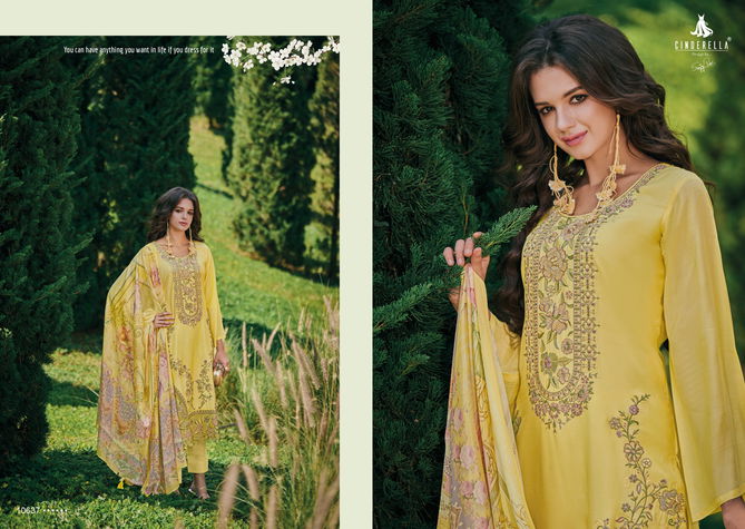 Scarlett By Cinderella Bambarg Muslin Embroidery Salwar Kameez Wholesale Market In Surat